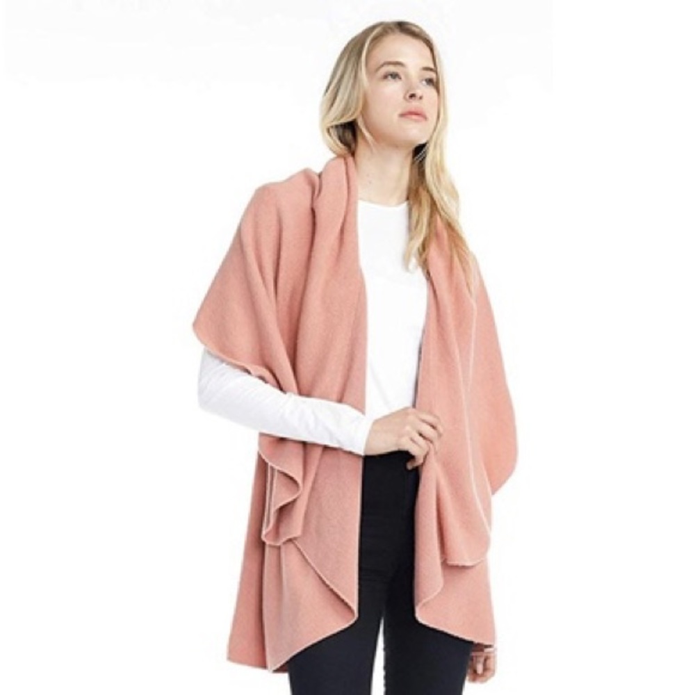 Look Basic Shawl Vest Blush Pink OS